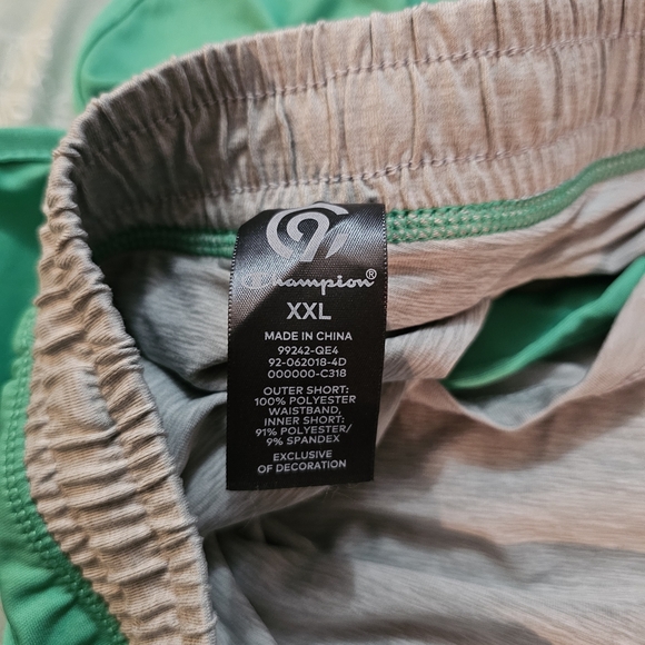 C9 by Champion Women's Green and Gray Breathable Inner Short Athletic Shorts XXL - Picture 3 of 9